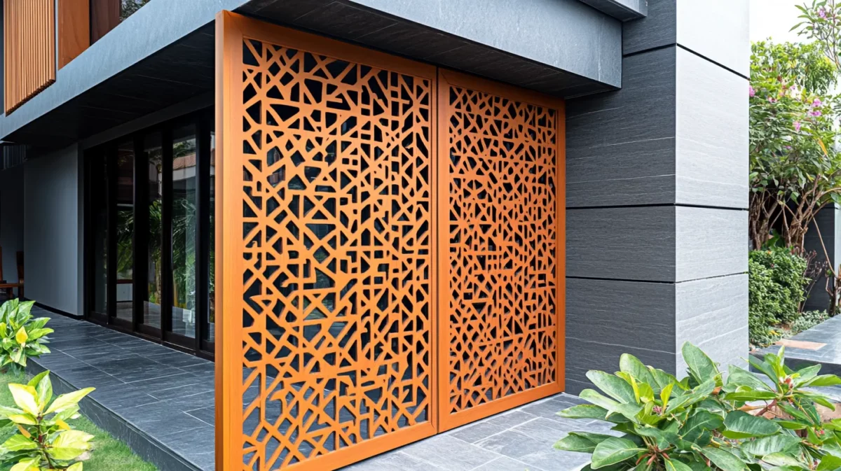 Modern lattice CNC cutting design for exterior wall
